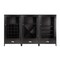 Contemporary Home Living 3pc Espresso Brown Contemporary Wine Cabinet Set with Tempered Glass Doors 67.75"